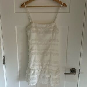 White Princess Polly Ruffle Mini Dress